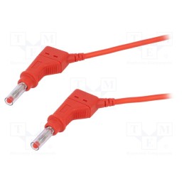 1 pcs x STu00c4UBLI - 66.9407-10022 - Connection cable, 32A, banana plug 4mm,both sides, Len: 1m, red