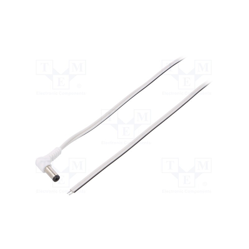 1 pcs x BQ CABLE - DC.CAB.2701.0150 - Cable, 2x0.5mm2, wires,DC 5,5/2,5 plug, angled, white, 1.5m