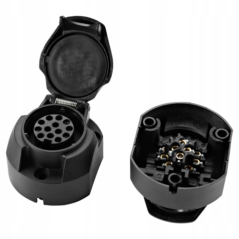 Trailer socket, plastic, 13 pin 12 24v