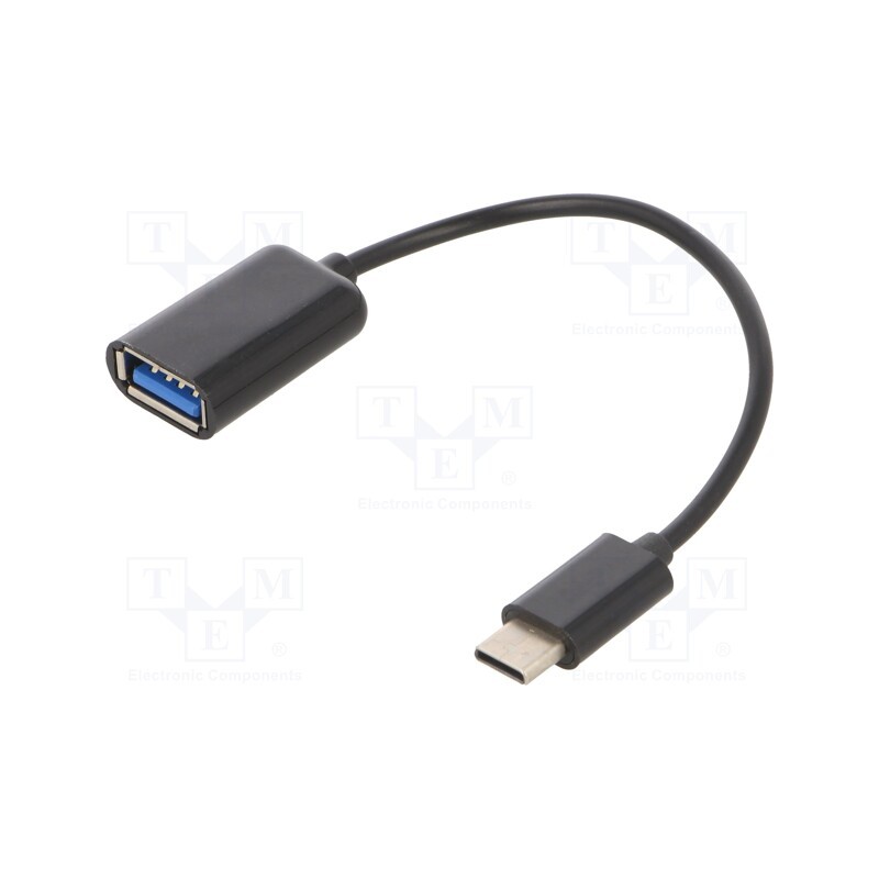 1 pcs x GEMBIRD - A-OTG-CMAF2-01 - Cable, OTG,USB 2.0, USB A socket,USB C plug, 0.2m, black, bag