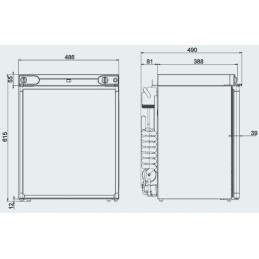 Absorption refrigerator rf62 12v 230 gas Dometic Wawa