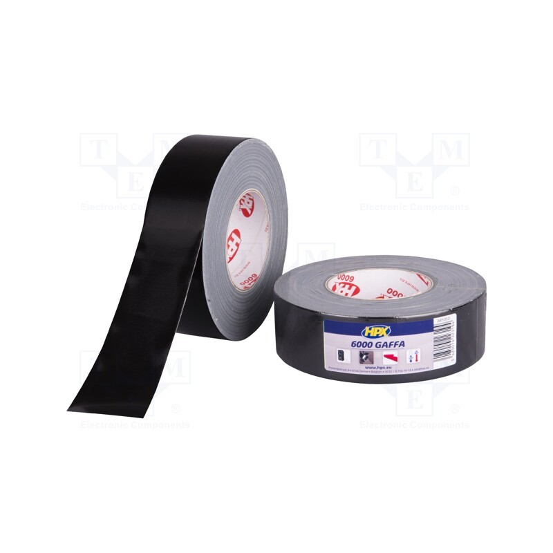 1 rol x HPX - AB3850 - Tape: duct, W: 38mm, L: 50m, Thk: 0.3mm, black, natural rubber, 10%