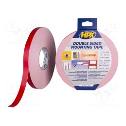 1 rol x HPX - DS1925 - Tape: fixing, W: 19mm, L: 25m, Thk: 1100um, double-sided, acrylic