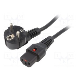 1 pcs x SCHAFFNER - IL13-EU1-H05-3100-150 - Cable, CEE 7/7 (E/F) plug angled,IEC C13 female, 1.5m, black