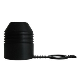 Black rubber towball cap cover with eyelet