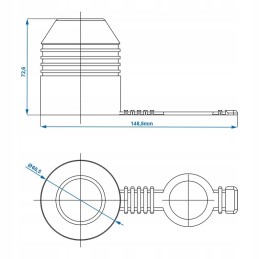 Black rubber towball cap cover with eyelet