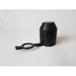 Black rubber towball cap cover with eyelet