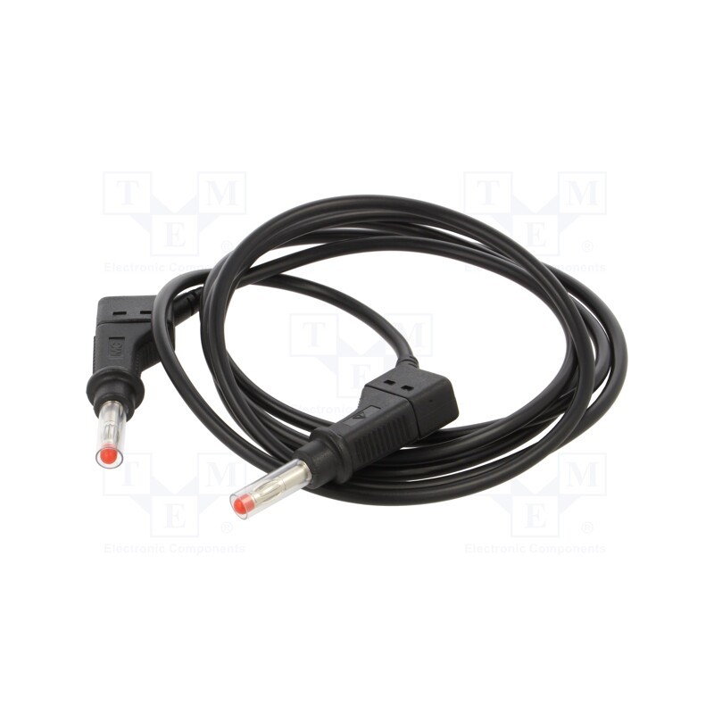 1 pcs x STu00c4UBLI - 66.9405-15021 - Test lead, 19A, banana plug 4mm,both sides, Len: 1.5m, black