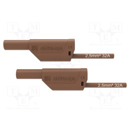 1 pcs x SCHu00dcTZINGER - VSFK 8701 / 2.5 / 150 / BR - Test lead, 32A, banana plug 4mm,both sides, Urated: 1kV, Len: 1.5m