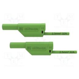 1 pcs x SCHu00dcTZINGER - VSFK 8701 / 2.5 / 150 / GN - Test lead, 32A, banana plug 4mm,both sides, Urated: 1kV, Len: 1.5m