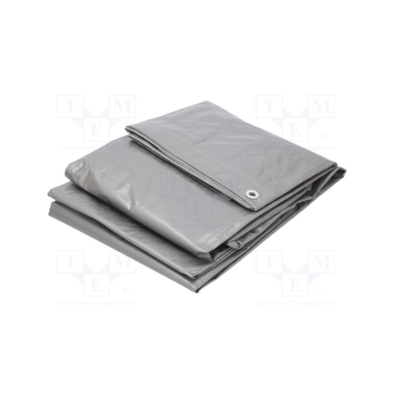 1 pcs x AGRO-LAND - 07-03-0404A - Tarpaulin, L: 4m, Width: 4m, polyetylene, silver, with metal rings