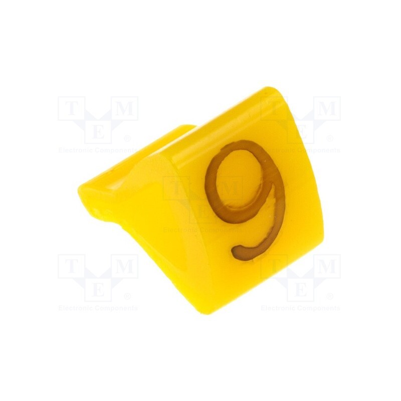 1 pcg x KURANT - MZ-1/9 - Markers, Marking: 9, 1.7÷3.5mm, H: 7mm, A: 6mm, -30÷100°C, leaded