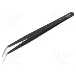 1 pcs x KNIPEX - 92 34 37 - Tweezers, 155mm, for precision works, Blades: curved, black