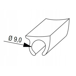 Awning vestibule strip, 7mm kedra profile, rail