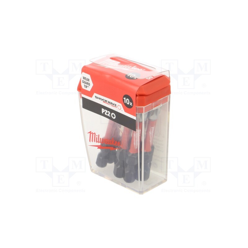 1 pcg x Milwaukee - 4932430866 - Screwdriver bit, Pozidriv®, PZ2, Overall len: 50mm, 10pcs.