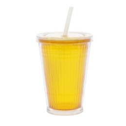 Gimex camping straw mug, yellow, 450 ml