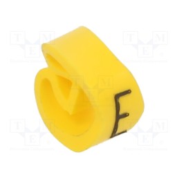 1 pcg x PARTEX - PA-20004AV40.E - Markers, Marking: E, 4÷10mm, PVC, yellow, -30÷60°C, leaded, PA-2