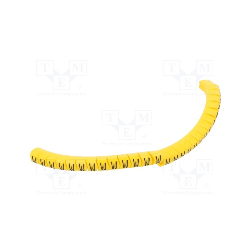 1 pcg x PARTEX - PA-10003PV40.W - Markers, Marking: W, 2.5÷5mm, PVC, yellow, -30÷60°C, leaded, PA-1