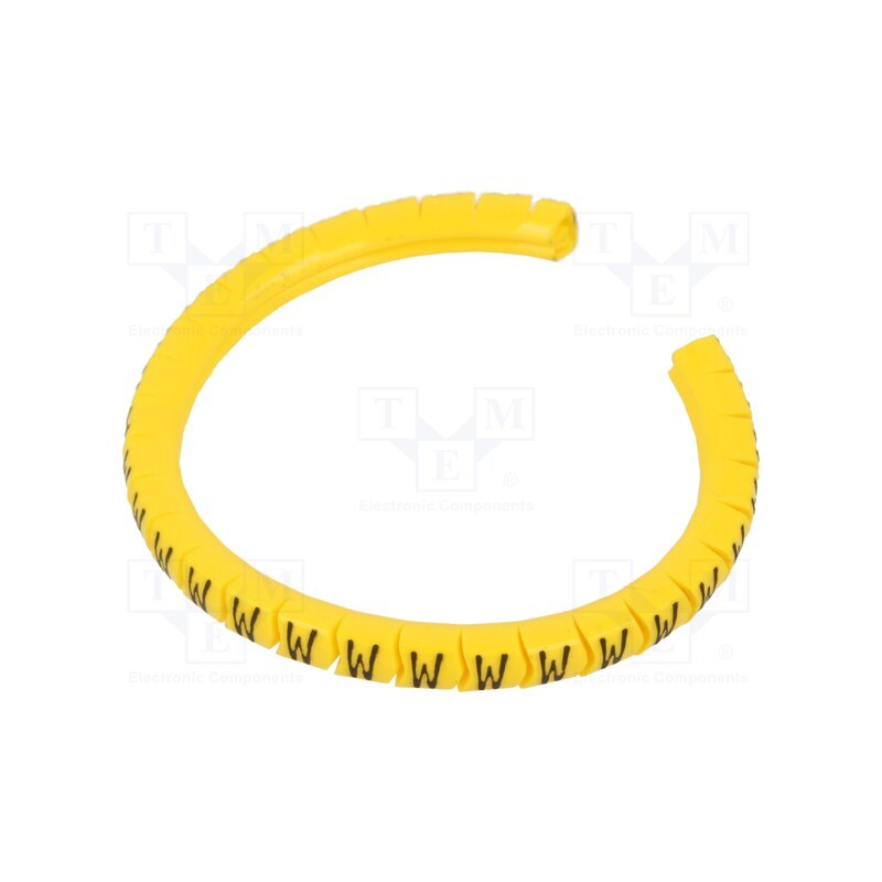 1 pcg x PARTEX - PA-02003PV40.W - Markers, Marking: W, 1.3÷3mm, PVC, yellow, -30÷60°C, leaded, PA-02