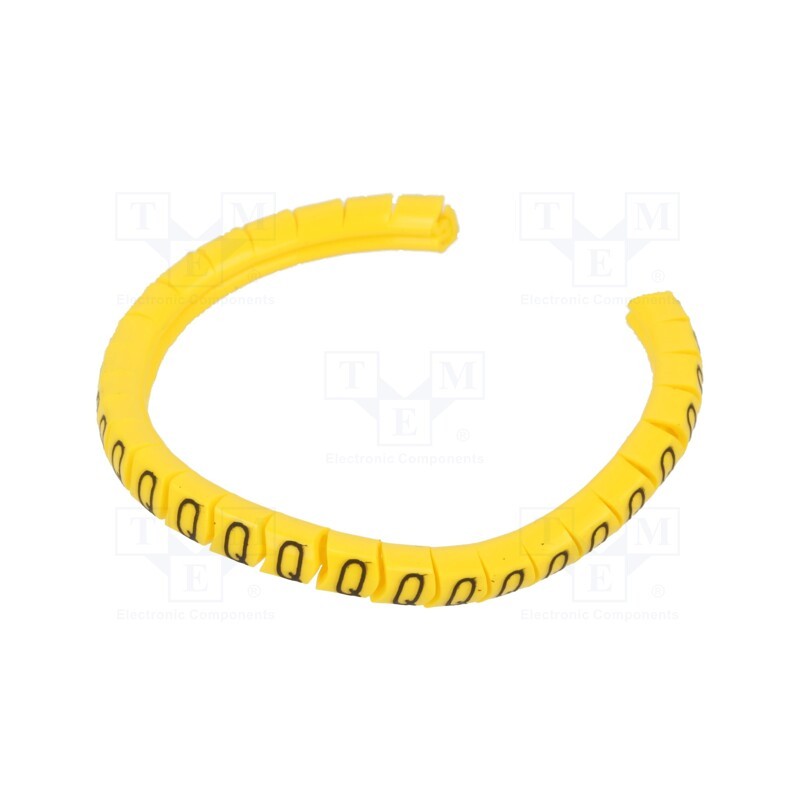 1 pcg x PARTEX - PA-02003PV40.Q - Markers, Marking: Q, 1.3÷3mm, PVC, yellow, -30÷60°C, leaded, PA-02