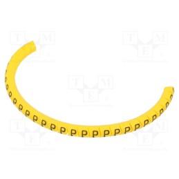 1 pcg x PARTEX - PA-02003PV40.P - Markers, Marking: P, 1.3÷3mm, PVC, yellow, -30÷60°C, leaded, PA-02