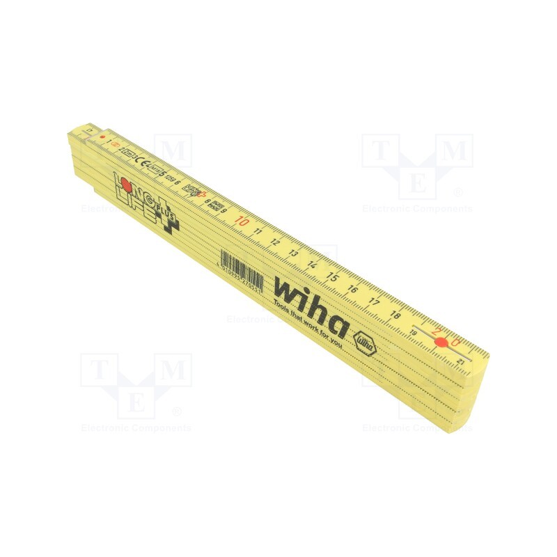 1 pcs x WIHA - 27055 - Folding ruler, L: 2m, Width: 15mm, yellow