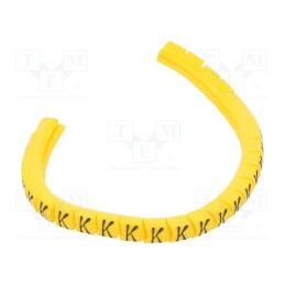1 pcg x PARTEX - PA-02003PV40.K - Markers, Marking: K, 1.3÷3mm, PVC, yellow, -30÷60°C, leaded, PA-02