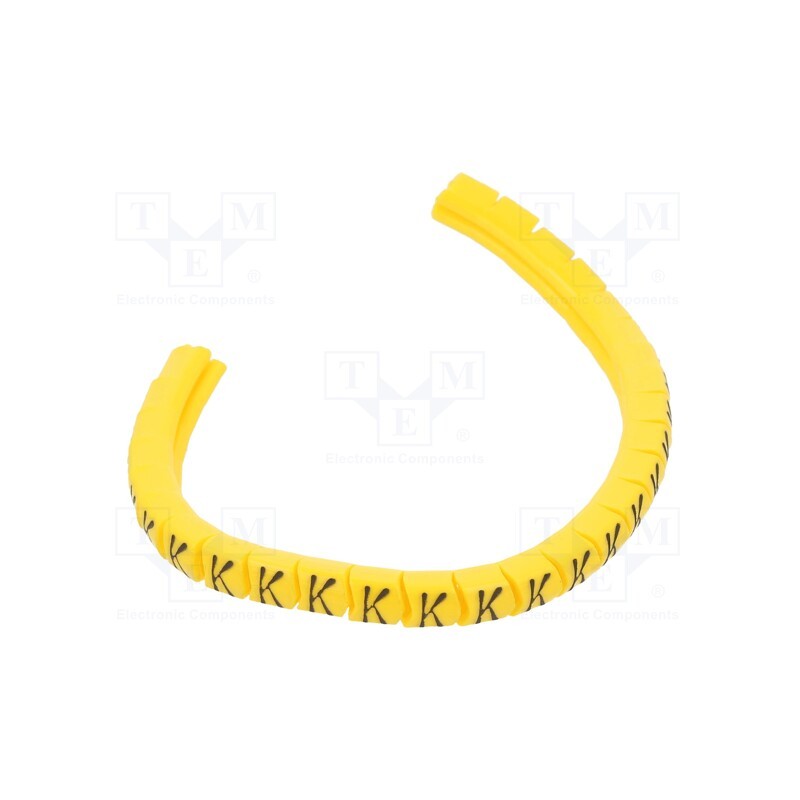1 pcg x PARTEX - PA-02003PV40.K - Markers, Marking: K, 1.3÷3mm, PVC, yellow, -30÷60°C, leaded, PA-02