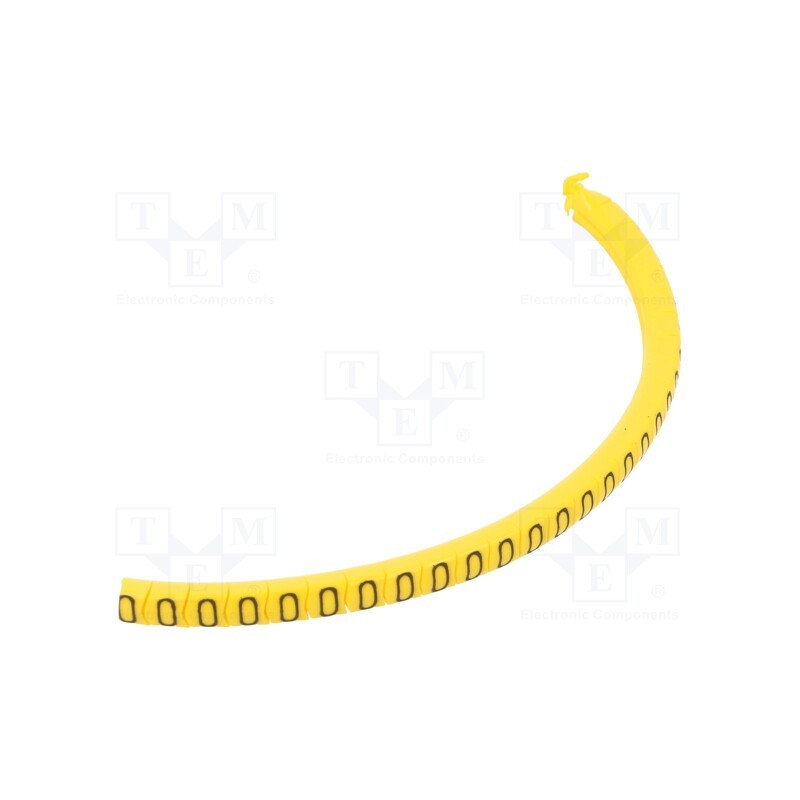 1 pcg x PARTEX - PA-02003PV40.0 - Markers, Marking: 0, 1.3÷3mm, PVC, yellow, -30÷60°C, leaded, PA-02