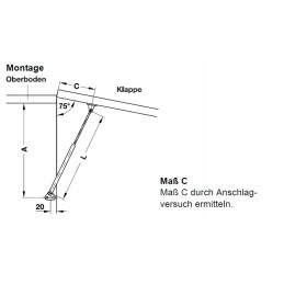 Camper trailer lift for furniture hatch 250mm