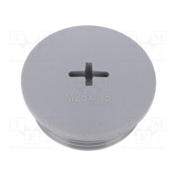 1 pcg x ALPHA WIRE - HPM25 SL080 - Stopper, M25, 1.5, polyamide, dark grey, Thread: metric, 10mm