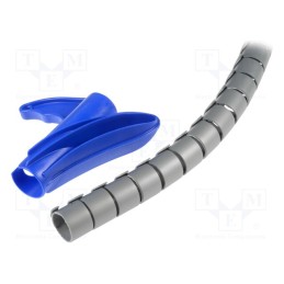 1 pcg x HELLERMANNTYTON - 161-64406 - Spiral wrapping, ØBundle : 25mm, polypropylene, silver, L: 2m