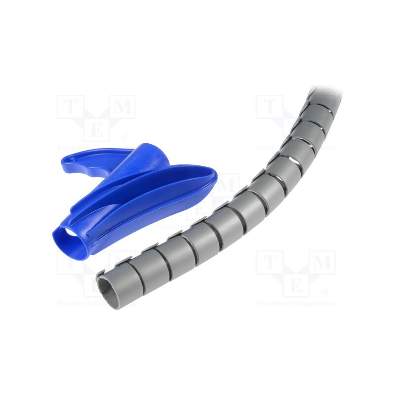 1 pcg x HELLERMANNTYTON - 161-64406 - Spiral wrapping, ØBundle : 25mm, polypropylene, silver, L: 2m