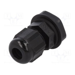 1 pcg x ALPHA WIRE - PPC7 BK080 - Cable gland, PG7, IP66,IP68, polyamide, black, 10pcs.