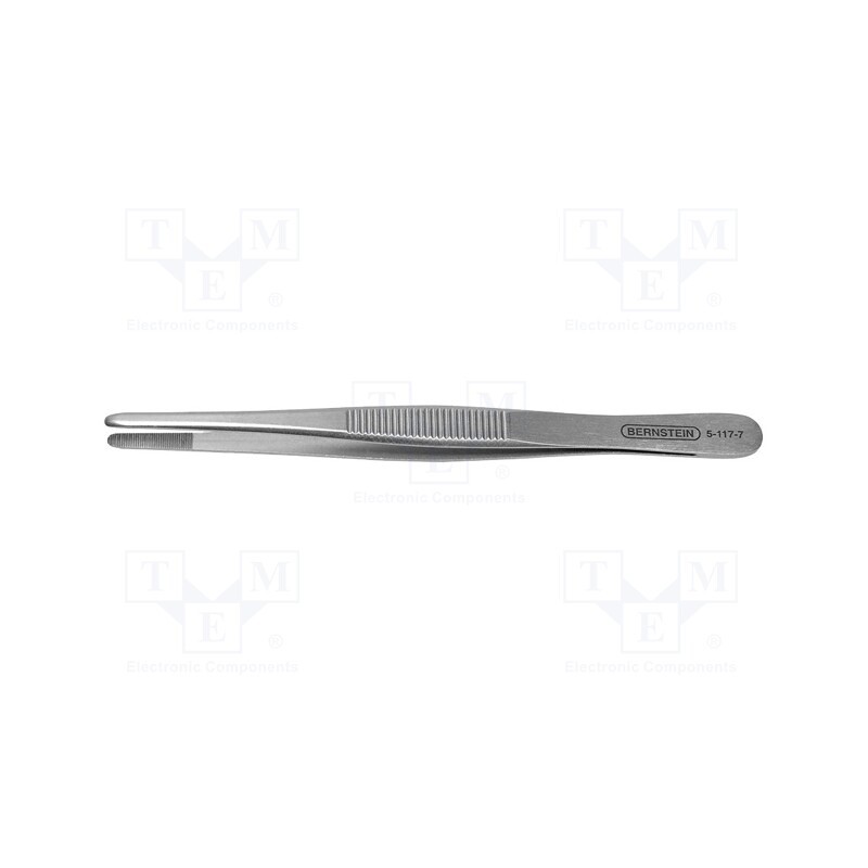 1 pcs x BERNSTEIN - 5-117-7 - Tweezers, 145mm, Blade tip shape: rounded, universal
