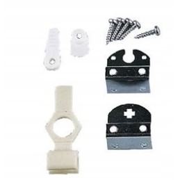 A set of holders for window blinds in a trailer