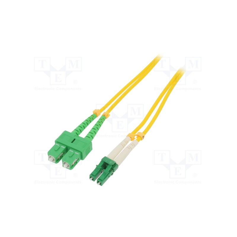1 pcs x QOLTEC - 54036 - Fiber patch cord, LC/APC,SC/APC, 2m, Optical fiber: 9/125um, LSZH