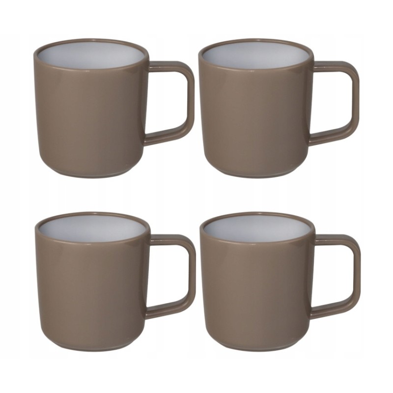 Kampa Coffee mugs, 4 pcs, brown non slip