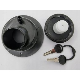 Water filler, water socket with plug for camper trailer, black lilies