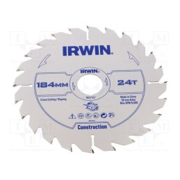 1 pcs x IRWIN - 1897197 - Circular saw, Ø: 184mm, Øhole: 30mm, Teeth: 24, wood