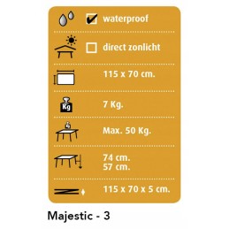Dukdalf Majestic Elegant camping table 115x70cm