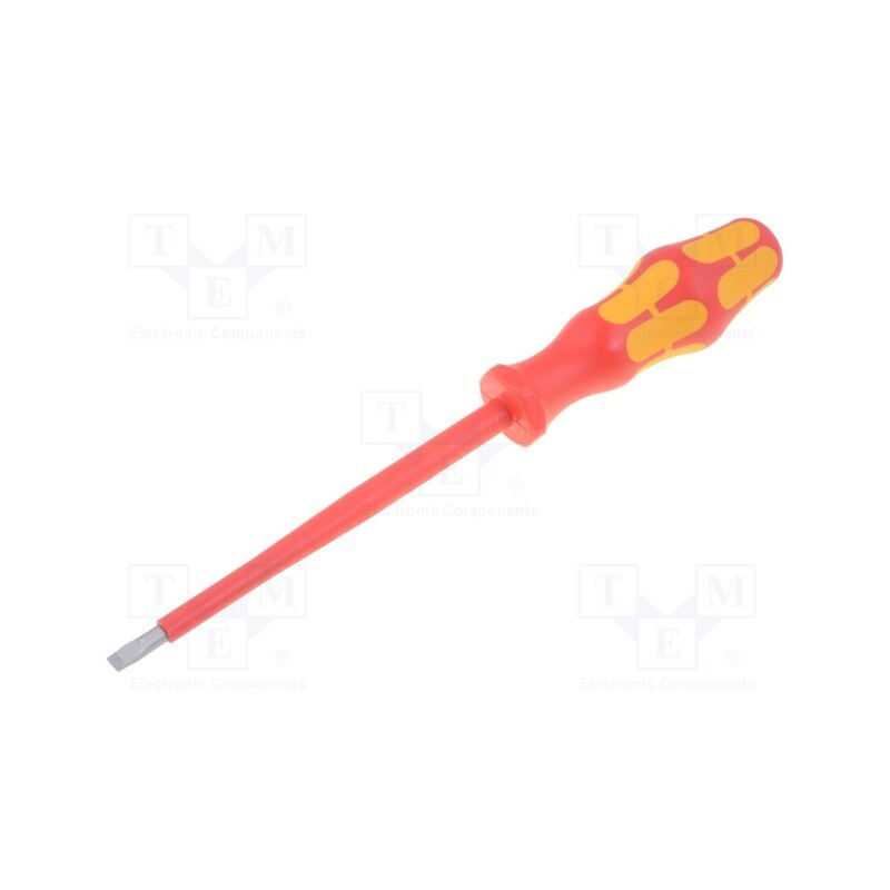 1 pcs x WERA - 5006120001 - Screwdriver, insulated, slot, 5,5x1,0mm, Blade length: 125mm