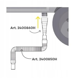 Adapter for dirty water discharge pipe 19 50 mm