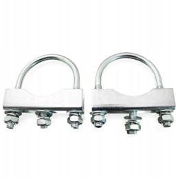 Set of 2 clamps for mounting the support wheel