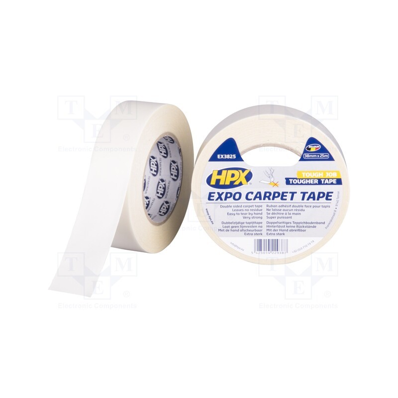 1 rol x HPX - EX3825 - Tape: fixing, W: 38mm, L: 25m, Thk: 230um, double-sided, white