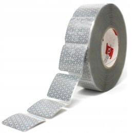 Reflective tape, white, intermittent, truck tarpaulin, 1 m