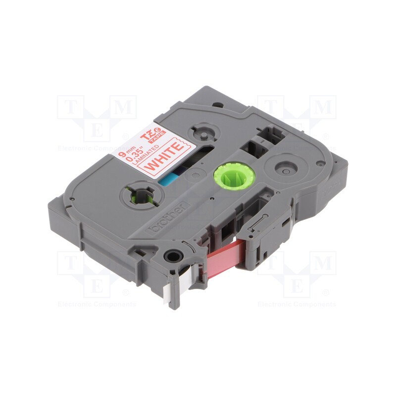 1 pcs x BROTHER - TZE-222 - Tape, 9mm, 8m, white, Character colour: red, laminated,glued