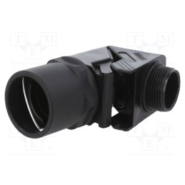 1 pcs x HUMMEL - 1.513.2501.50 - 90° angled connector, Thread: metric,outside, polyamide, black