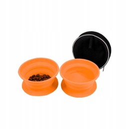 Folding dog bowls 2 pcs, travel disc o bed