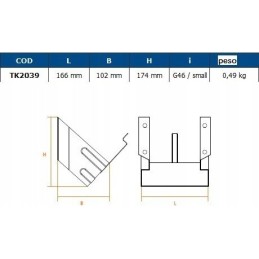 G46 wheel chock mounting bracket, galvanized